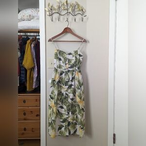 H&M Lemons Linen Blend Dress Size XS